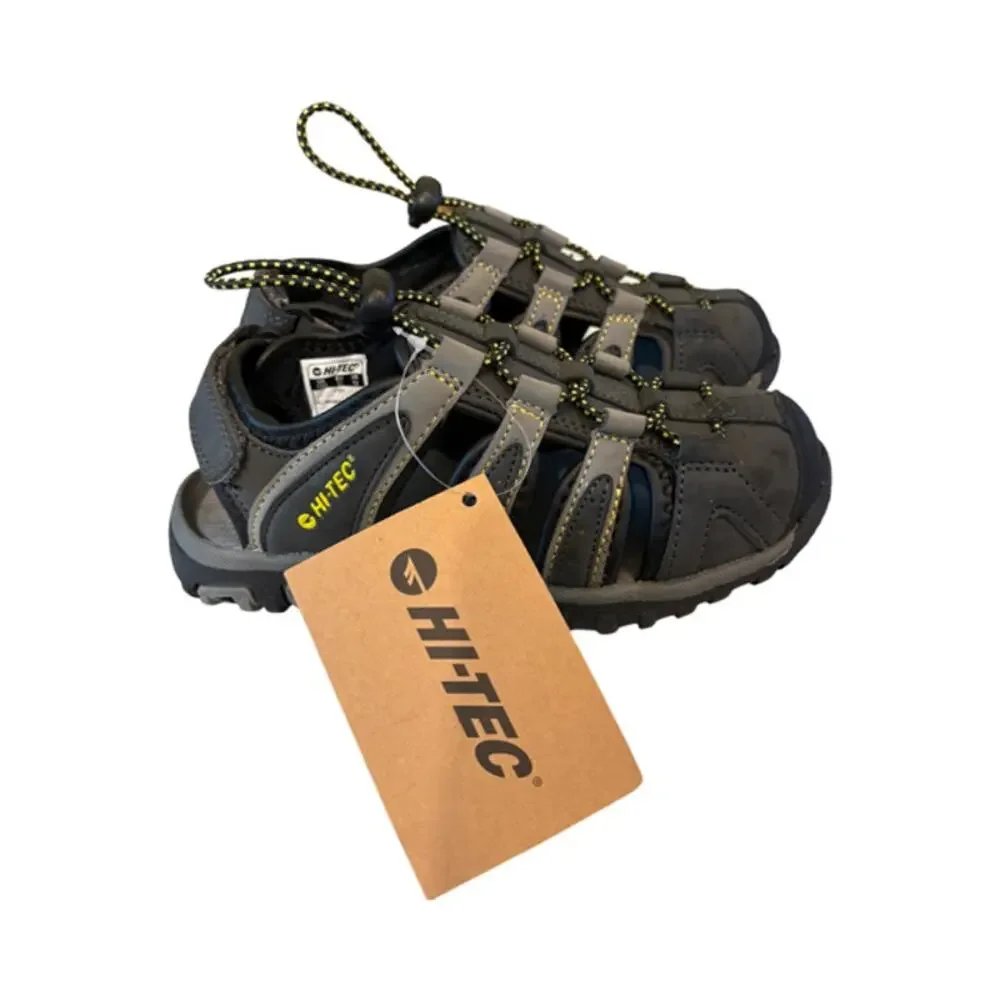 Kids Hi-tec Cove II Jr Water Sandal Shoes Size 13 Black/Charcoal/Lemon~NEW - Picture 3 of 6